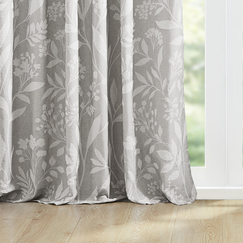 Panneau de rideau simple obscurcissant 100% coton Winslow, Lin, L 52 po x L 96 po