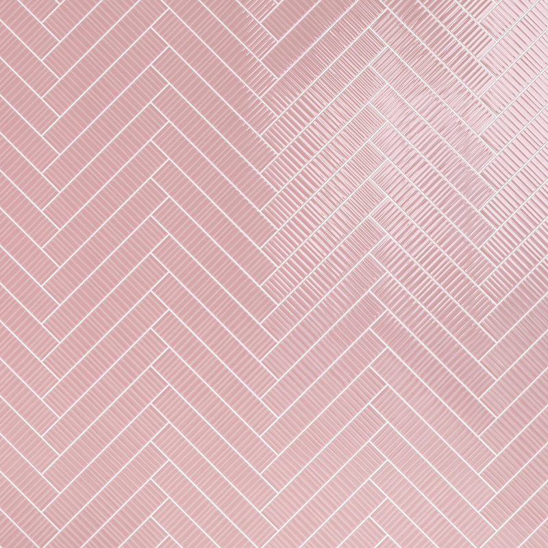 Nova 1.97 in. X 11.81 in. Polished Ceramic Subway Wall Tile, Pink Blush Décor