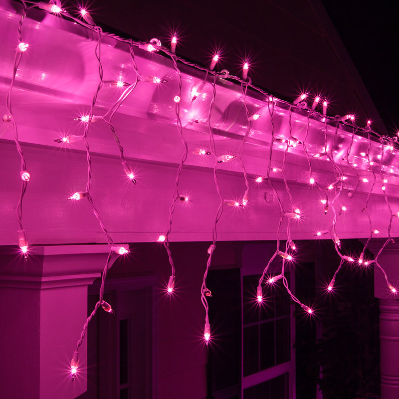 Curtain Icicle Lights, Purple, 12"L x 4"D