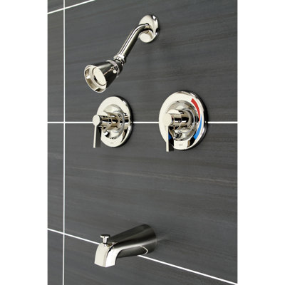 Kingston Brass NuvoFusion Double-Handle Pressure Balanced Tub and Shower Faucet
