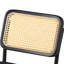 Chaises de salle à manger Crumley, chaise rembourrée en velours avec dossier en rotin, chaise de cuisine rétro