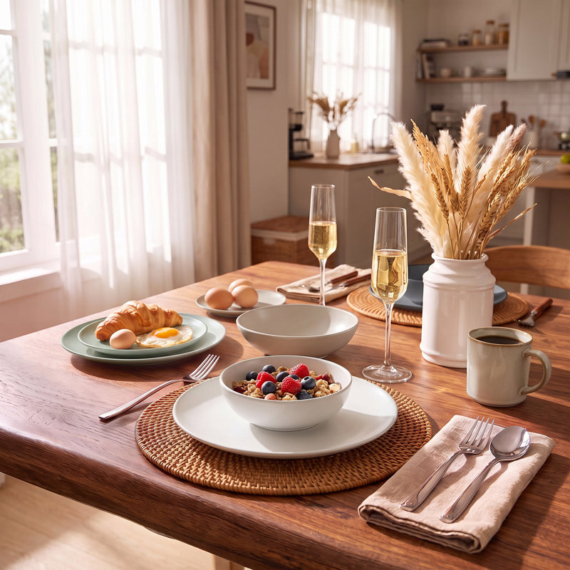 Service de table en grès 32 pièces, assiettes et bols en céramique mate, vaisselle de couleur Morandi, service pour 8, Beige