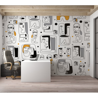 Premium Wallpaper Wall Mural - Abstract Faces