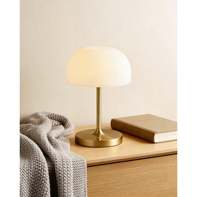 Lampe de table champignon sans fil Vomii avec batterie 4000Mah, imperméable IP54, DEL à intensité variable et 3 températures de couleur pour la douche, la salle de bain, la chambre à coucher et la décoration intérieure