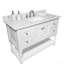 Dessus de meuble-lavabo en pierre de 43 po x 22 po en marbre blanc de Carrare avec lavabo rectangulaire encastré en céramique et 3 trous de robinet avec dosseret.