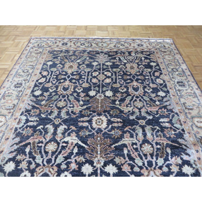 Tapis intérieur de couleur soie 6 pi 3 po x 9 pi 2 po à la main one-of-kind noué la Josephson