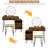 Bedroom Makeup Vanity Dressing Table Stool Set with 3 Colors Lighted Mirror Large Storage Cabinet Drawer-1629617161