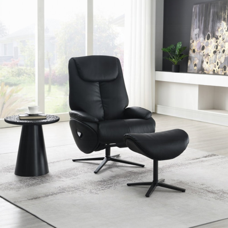 Chaise d'appoint Labonita avec pivot et repose-pieds