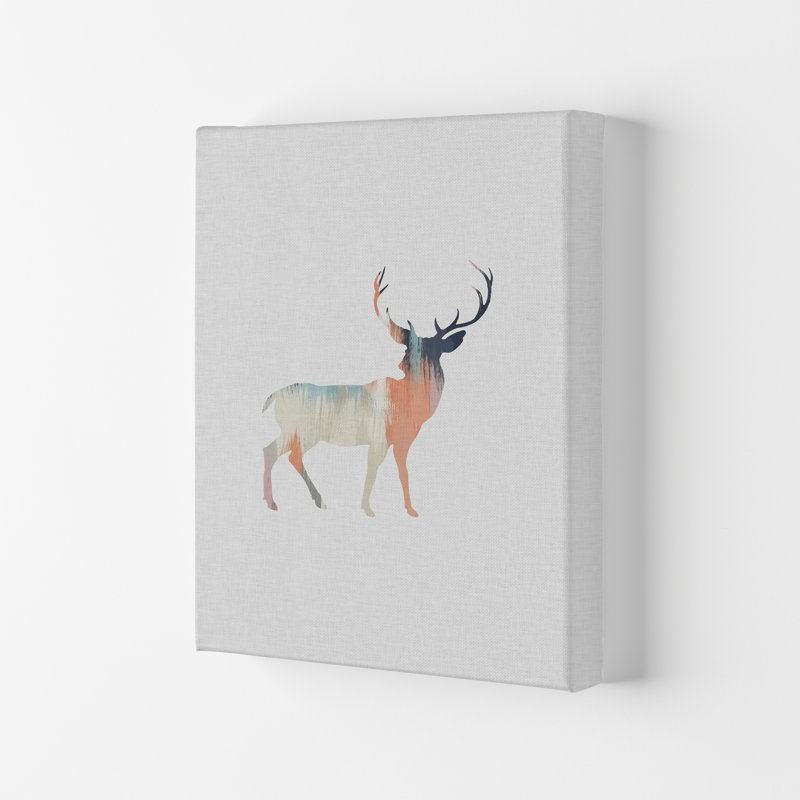 Pastel Deer I - Print, 59.4cm H x 42cm W x 4cm D, Wrapped Canvas
