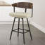 Tabouret de bar et de comptoir pivotant avec dossier en bois Amir-69850701-69850702-69850703