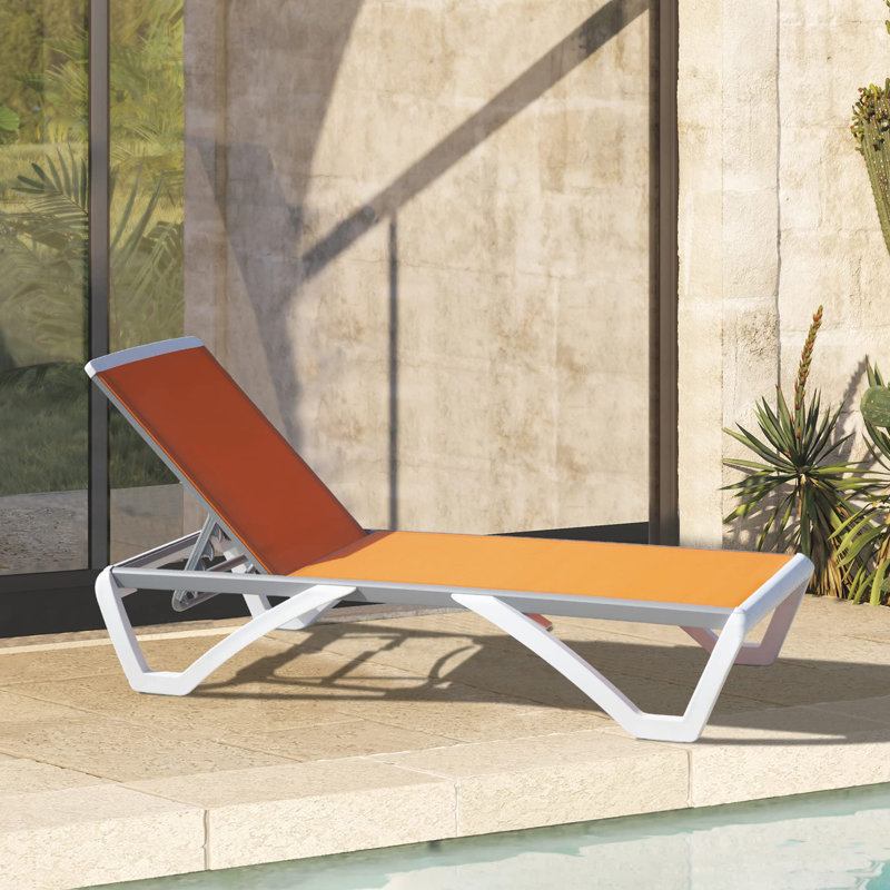 Outdoor Chaise Lounge, Orange