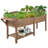Wooden Elevated Planter With Storage Shelf, Slide Table