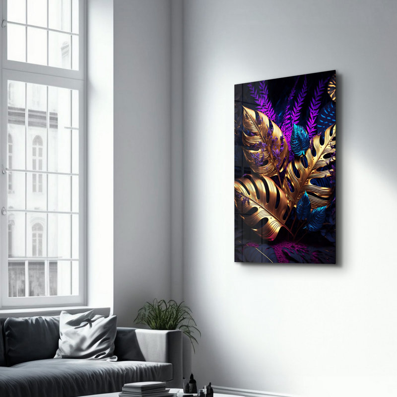 Élégante peinture murale en verre trempé de 13,8 po x 21,7 po | 100% verre trempé, épaisseur: 0,16 pouce | Imprimé UV pour des couleurs éclatantes | Parfait pour la décoration intérieure, le salon et les espaces de bureau