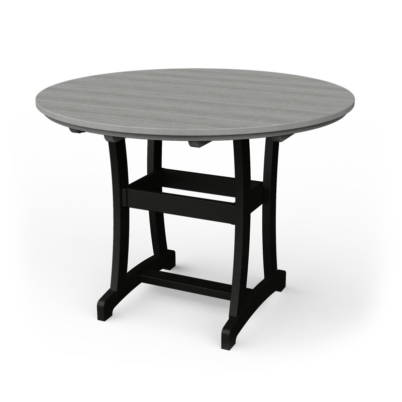 Table de bar Stella, H 54 po x l 54 po x P 54 po, Bois flotté gris / noir