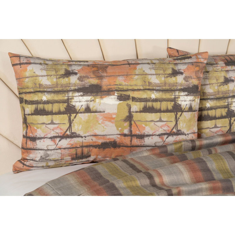 Spry Melon Duvet Cover & Insert Set, KingDuvetCover&Insert+2KingShams+3ThrowPillows