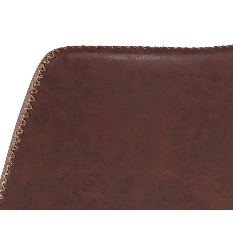 Cal Upholstered Bar Stool, Antique Brown Faux Leather, Counter Stool (26" Seat Height)