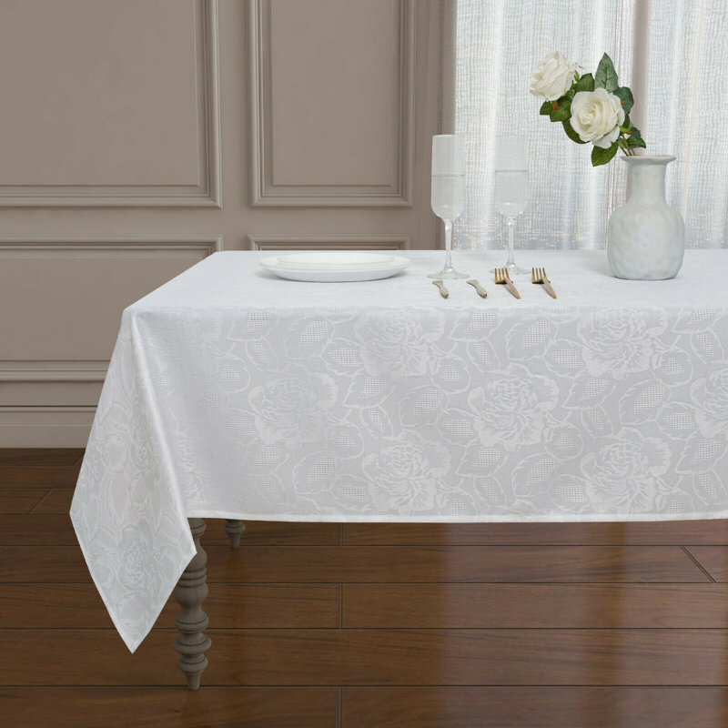 Nappe Anthonyville Shabby Elegance, Blanc, 84 po x 60 po