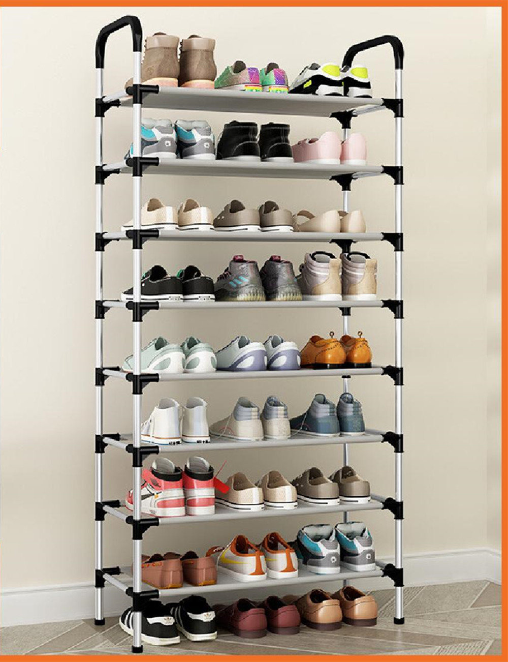 24 Pair Shoe Storage Rack Rebrilliant Finish: White