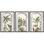 «Elegant Botanical Archway Garden with Palm Trees and Greenery», reproduction d'art sur toile encadrée 3 pièces.