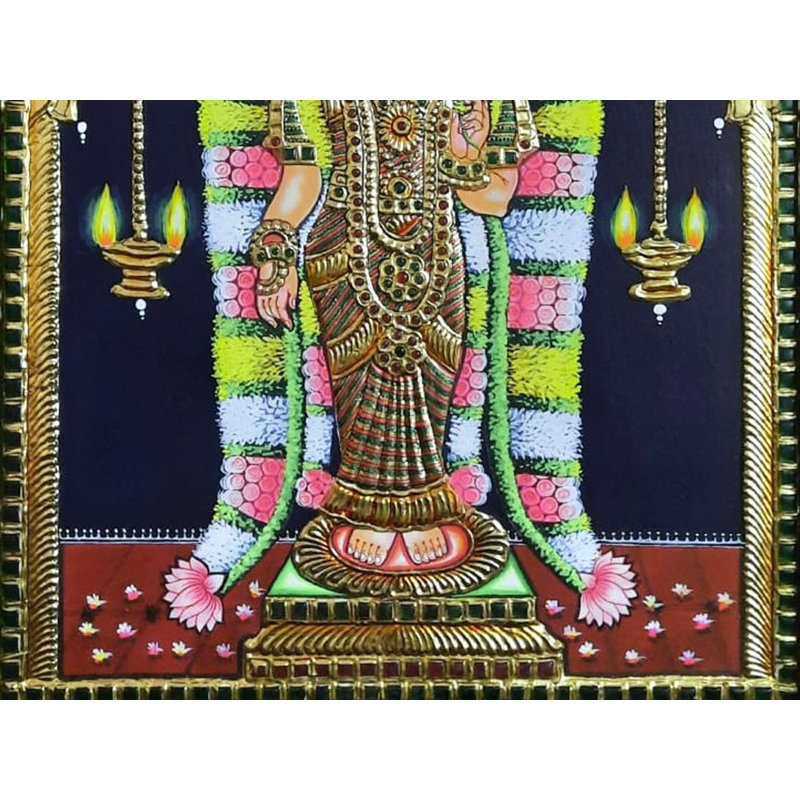 Déesse Andal | Peinture Prabhu Tanjore | Avec cadre |