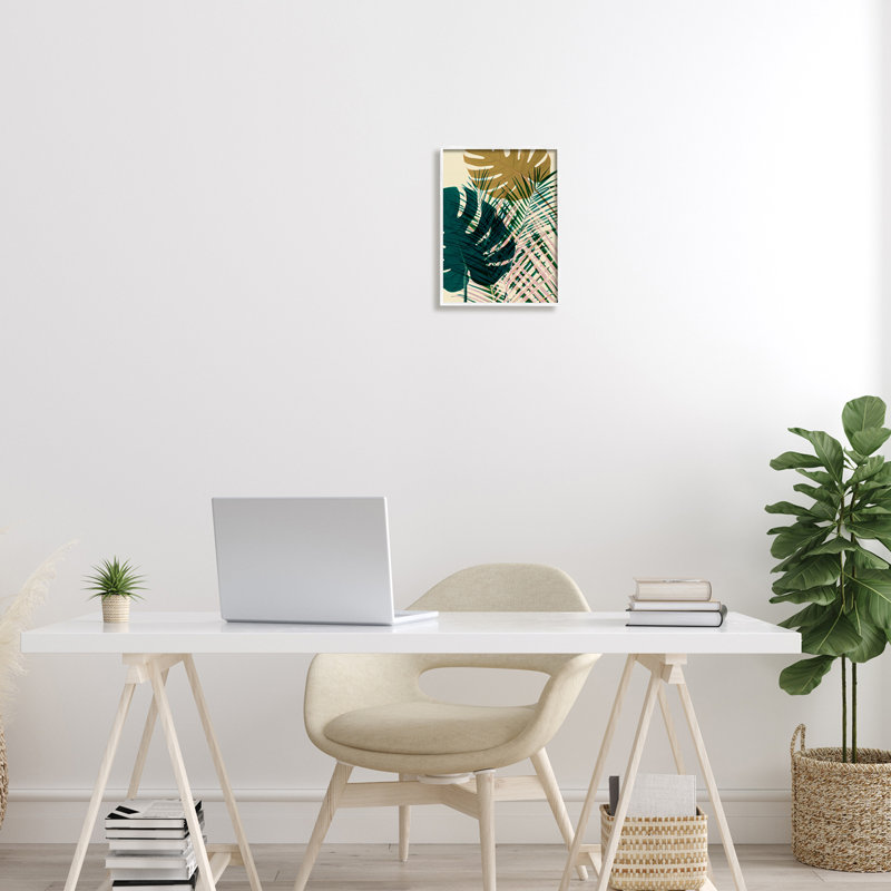 «Warm Summer Palms», arrangement de plantes tropicales, Abstraction moderne par Ian Winistanley, H 14 po x l 11 po x P 1,5 po
