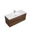 Abrem 48 po L x 19 po P 2 tiroirs Meuble-lavabo mural avec évier simple et Comptoir en Polymarbre blanc