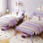 Twin Metal Bed Frame with Headboard & Footboard, 12.2" Storage, Purple-726289627-726289626