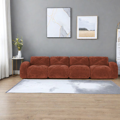 Plush Velvet Modular Sofas, Modern Cloud Design, Perfect For Home Theater