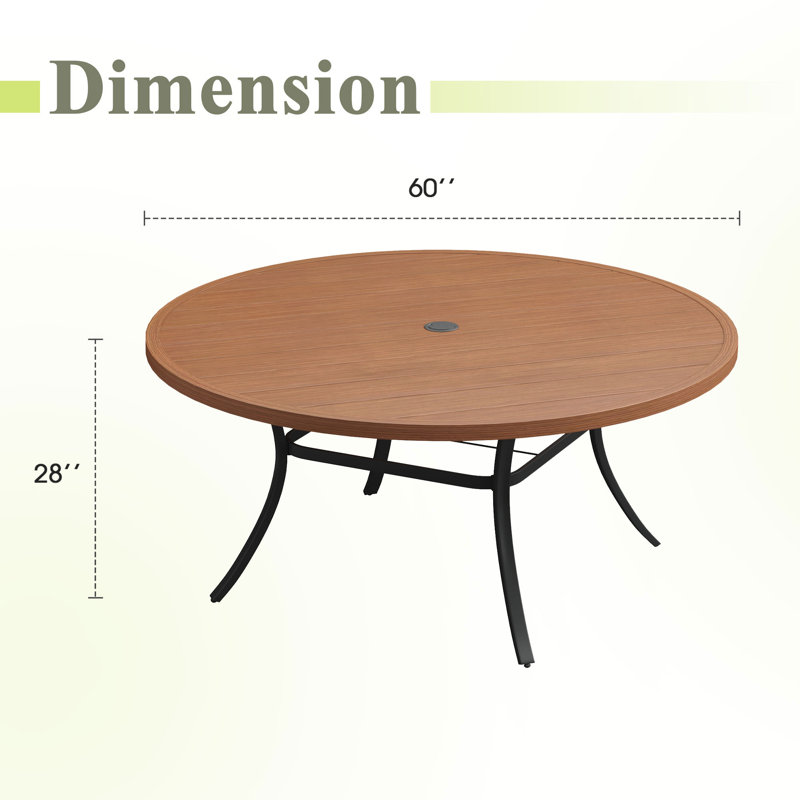 Table de salle à manger 60 po, Brun bois brossé