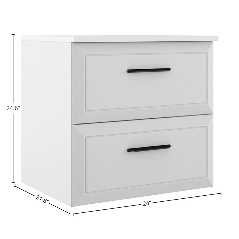 Meuble-lavabo simple avec lavabo Gosman, L 24 po, Blanc