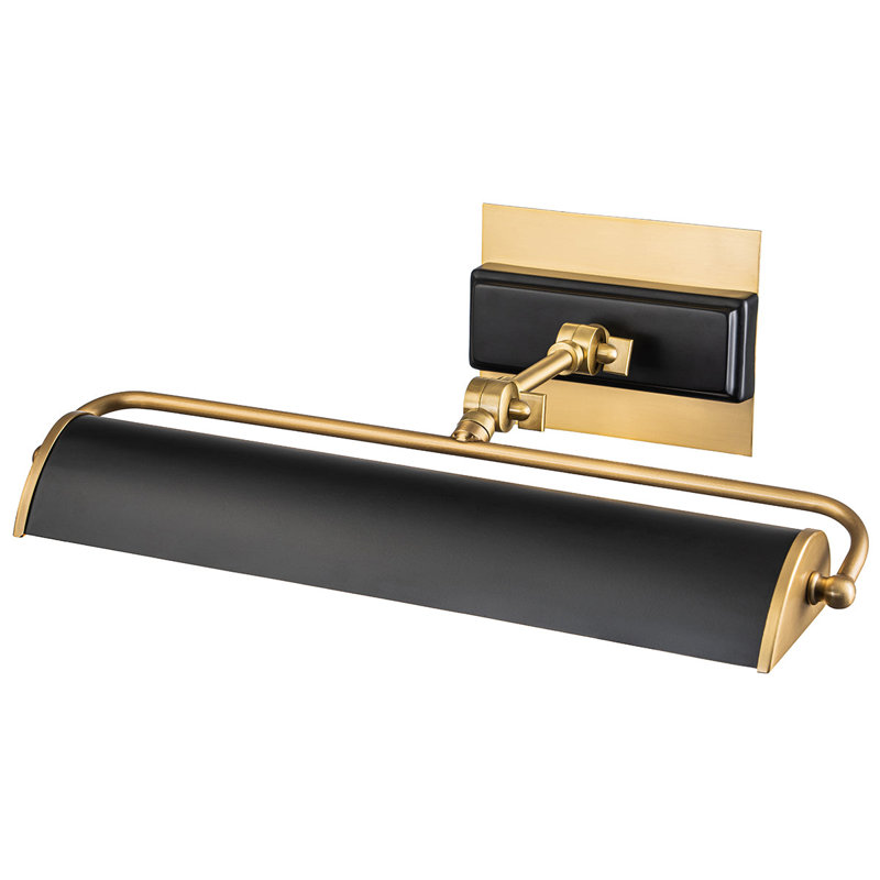 Winchfield Wall Mount Picture Light, Matte Black/Aged Brass