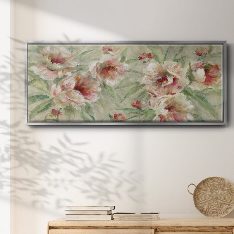 Pivoine plaisir - toile encadrée, H 20 po x l 50 po