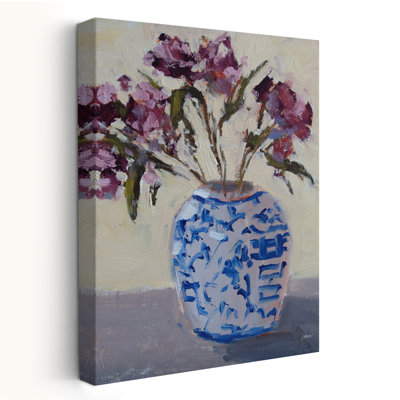 Country/Cottage And Contemporary Pretty Blooms In Chinoiserie Pot