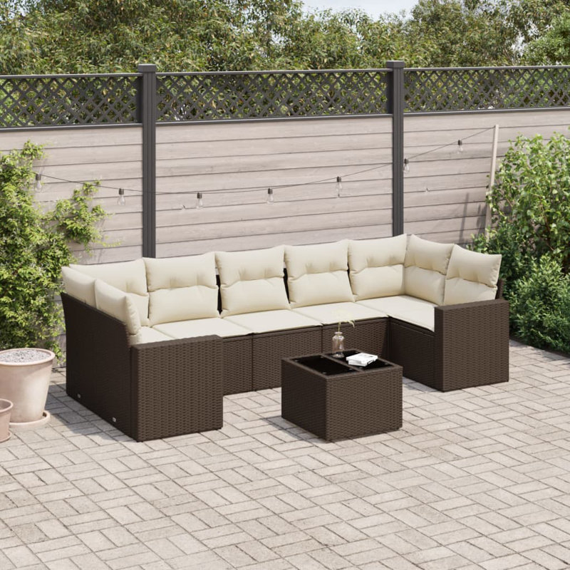 Vidaxl Garden Sofa Set Brown