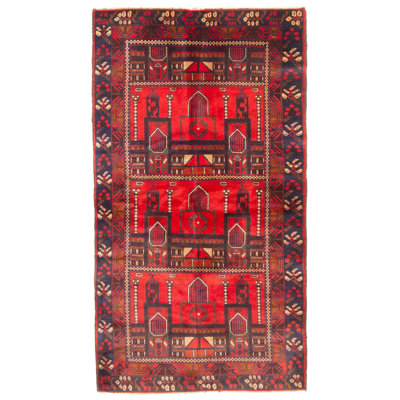 Brickey Red Rug 3'6" x 6'4"
