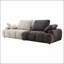 Canapé 86,6 pouces à deux places de grande taille, rembourré moderne, tissu en suède beige et gris, confort et style ultimes-1999855769