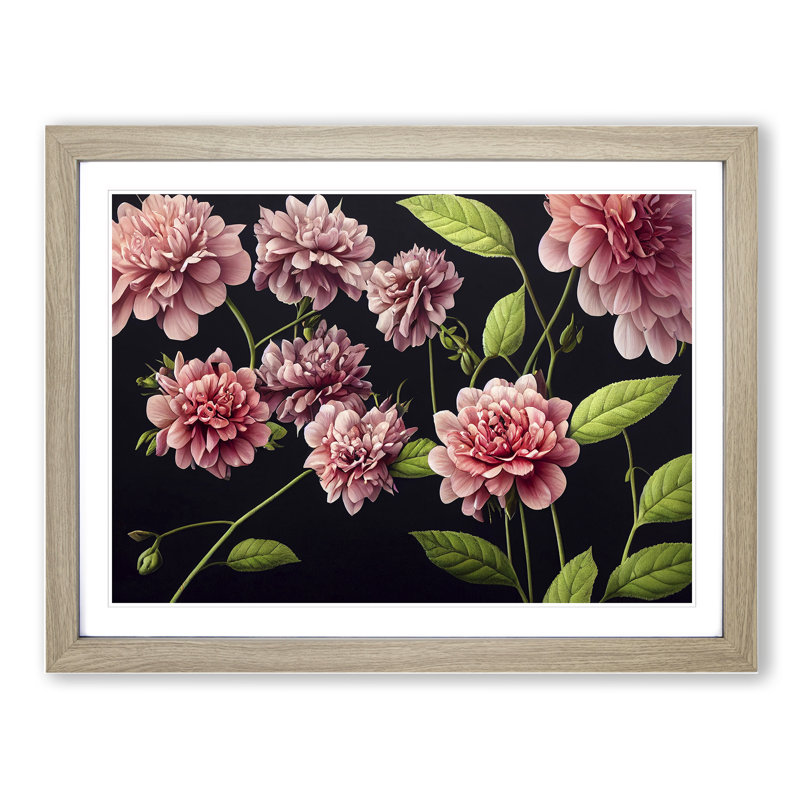 Majestic Flowers 1 Piece Single Picture Frame Wall Art, 34cm H x 46cm W x 2cm D, Oak