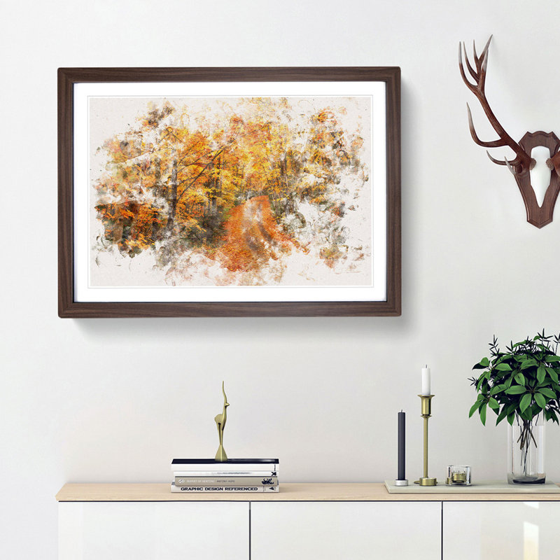 Heading into the Forest - Picture Frame Painting Print, 62cm H x 87cm W x 2cm D, Walnut Framed