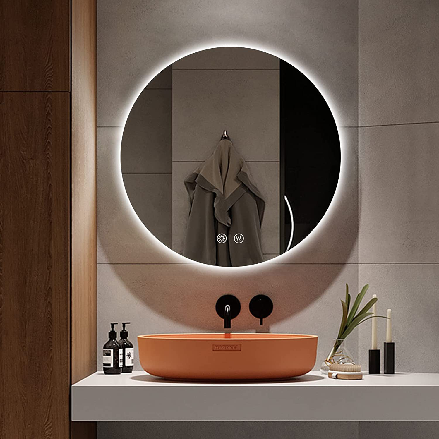 Modern & Contemporary Lighted Fog Free Round Bathroom / Vanity Mirror BBE Size: 18 x 18