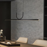 Luminaire suspendu linéaire noir en forme de U avec lampes suspendues modernes en forme de U