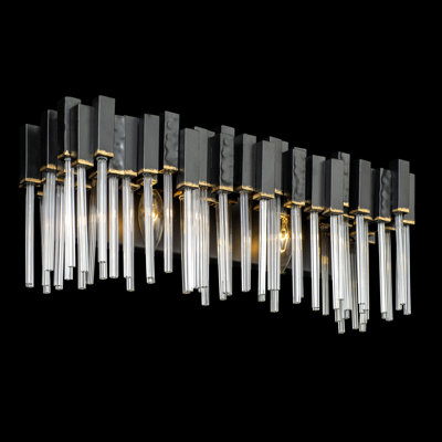 Luminaire de meuble-lavabo 2 lumières Matrix - noir mat / or français