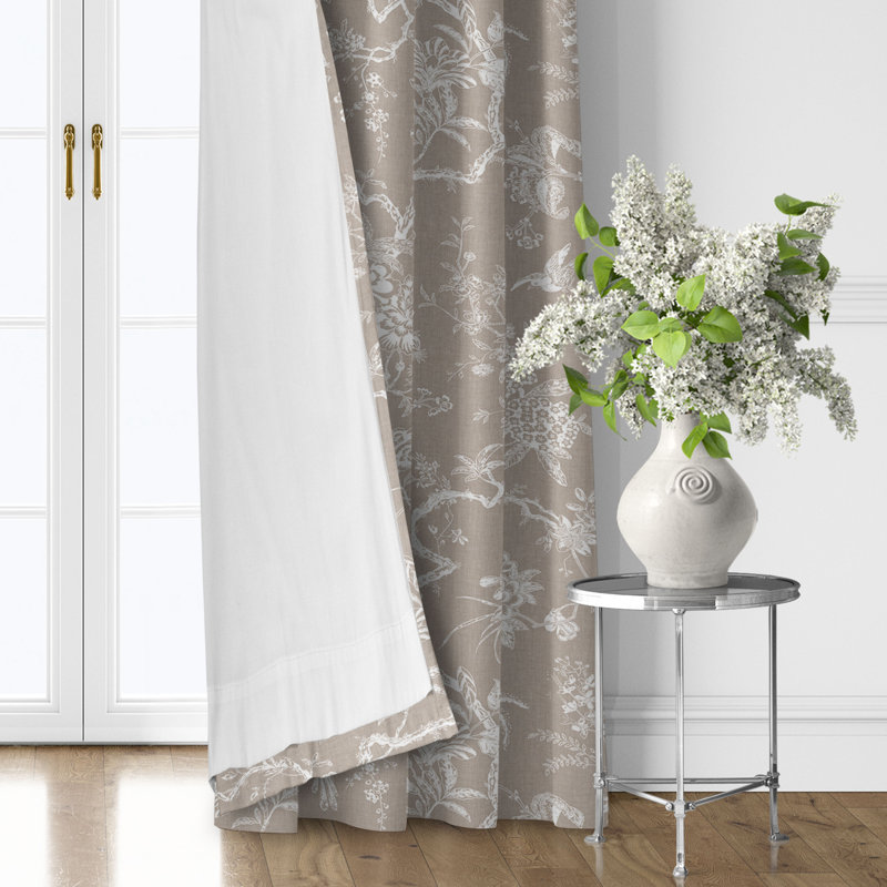 Elwood Natural Cotton Pinch Pleat Drapery Panel Set of 2, 20" W x 132" L