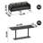 Industrial container style table and chairs set 6 - Person Pedestal Base Dining Set