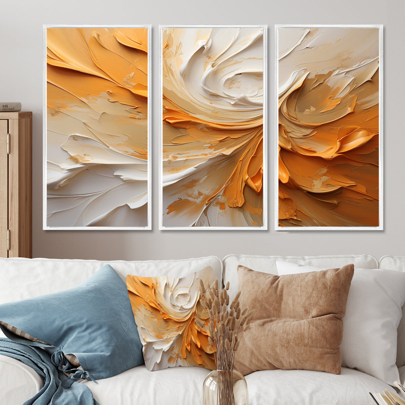 Ensemble de décorations murales or et beige Soft Wave Paint II - formes abstraites, H 28 po x l 36 po x P 1 po