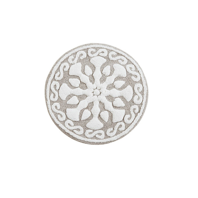 Tapis de bain en coton touffeté Medallion, Taupe, L 0,5 po x l 25 po