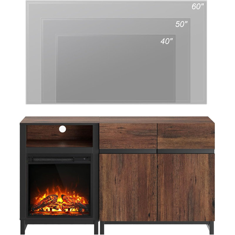 Meuble télé avec foyer pour téléviseur de 60 po et moins Nellie