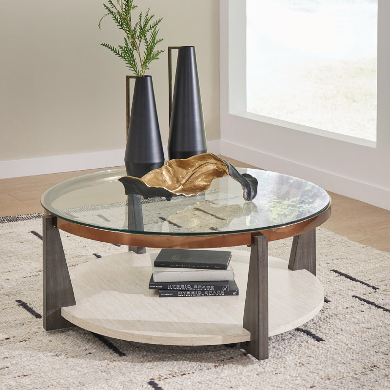 Lowrine Glass Top Single Coffee Table