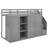 Functional Loft Bed With 3 Shelves, 2 Wardrobes And 2 Drawers,  Ladder With Storage, No Box Spring Needed, Grey-2047009056