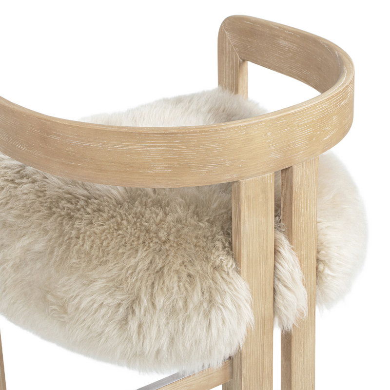 Tabouret de comptoir 26,5 po Burress, Blanc délavé