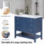 35,5 Base de meuble-lavabo simple en bleu seulement